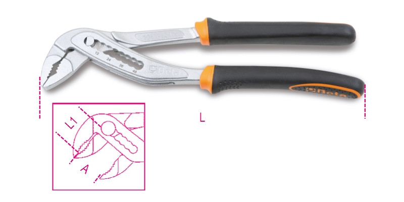 Vízpumpafogó villás , bimaterial nyéllel Beta